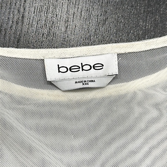 Bebe White Lined Lace Bodycon Mini Dress with Mesh Inserts - XXS - Picture 4 of 7